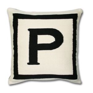 ISO IN SEARCH OF! JONATHAN ADLER Reversible Letter P Throw Pillow
